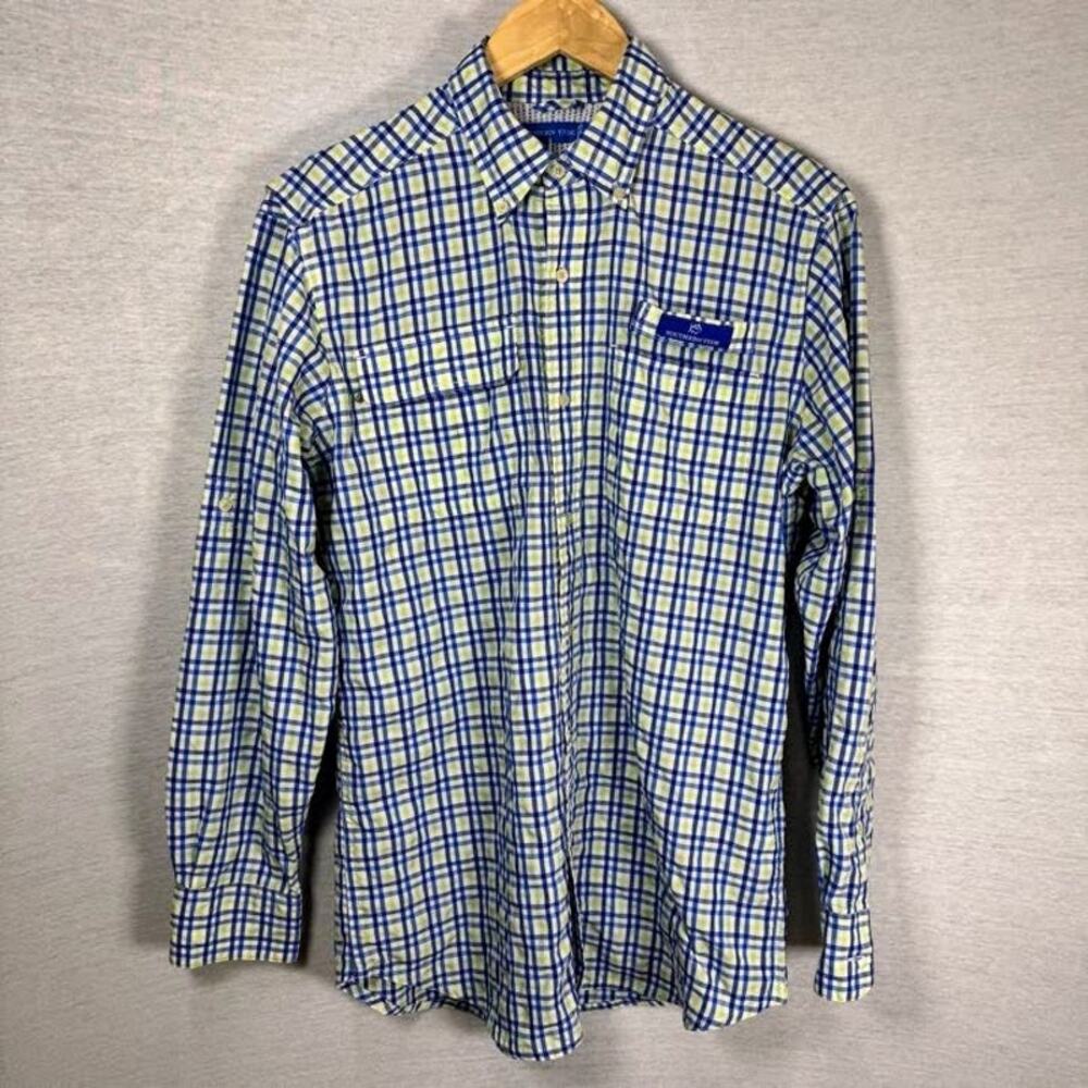 Southern Tide Intercoastal Performance Fishing Shirt Plaid Vented Men's sz Small